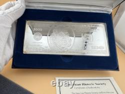Year/Series 2000 USA $100 Bill 4 Oz. 999 FINE Silver Franklin Mint with COA