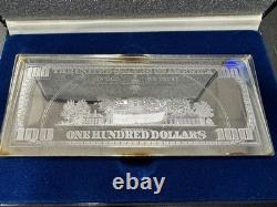Year/Series 2000 USA $100 Bill 4 Oz. 999 FINE Silver Franklin Mint with COA