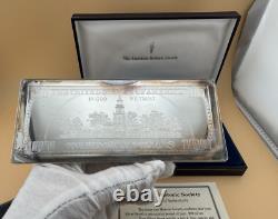Year/Series 2000 USA $100 Bill 4 Oz. 999 FINE Silver Franklin Mint with COA